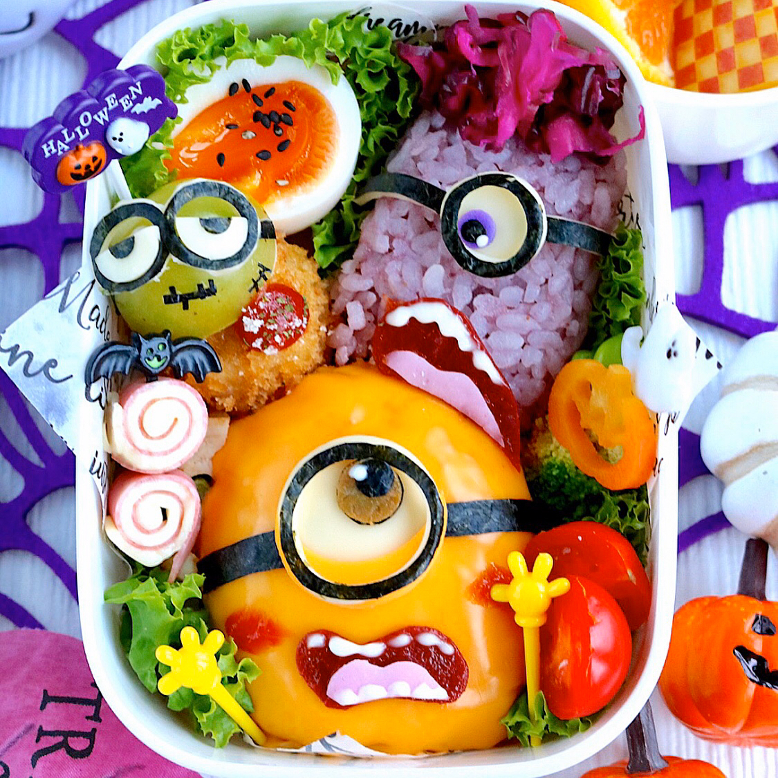 ミニオン イーブルミニオンのハロウィン弁当 あーたん Snapdish スナップディッシュ Id Zyffpa