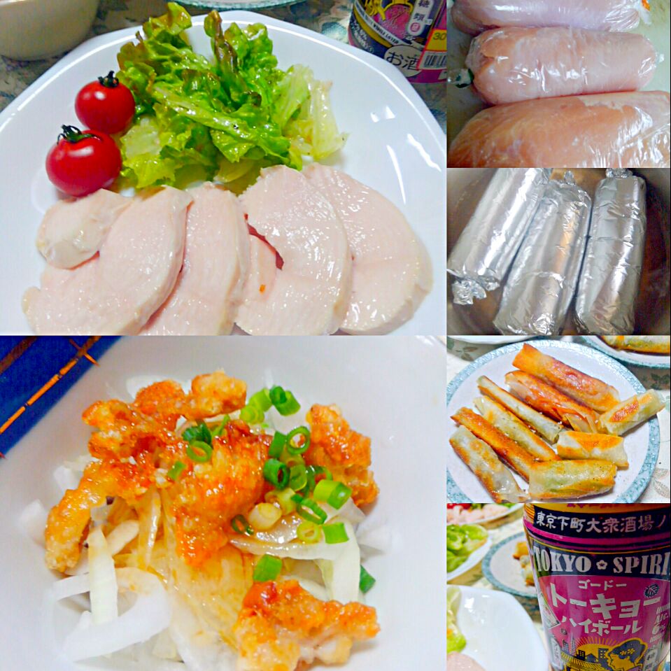 手作り塩麹鶏ハム 鶏皮ポン酢 アスパラ揚げ トーキョーハイボールしそ梅風味 うたかた Snapdish スナップディッシュ Id 0v9yqa