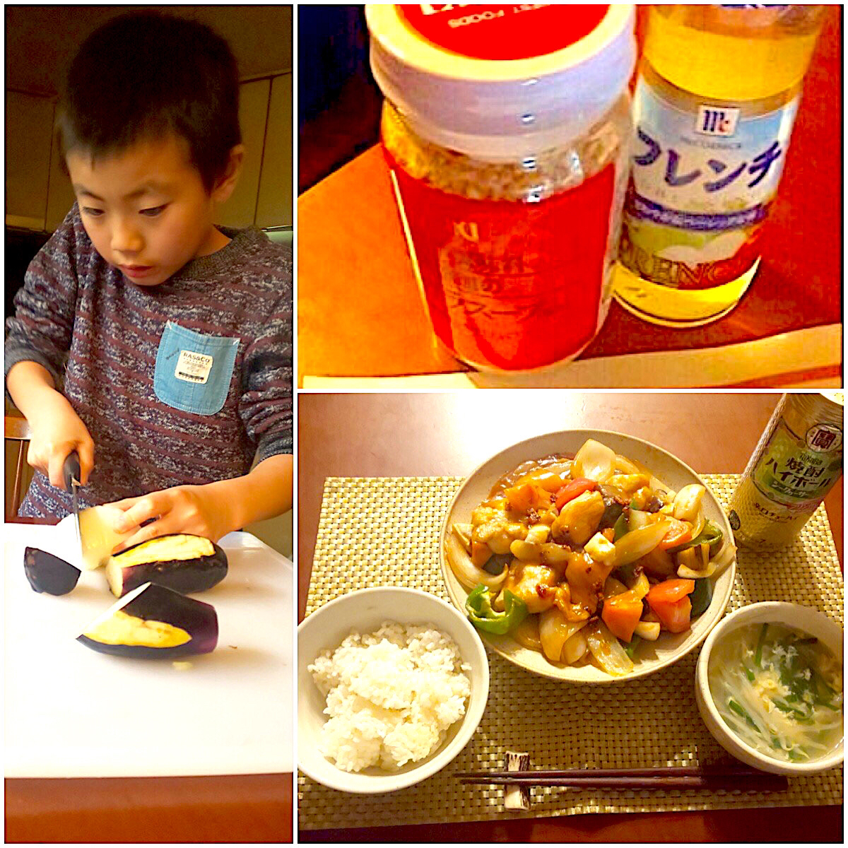 Today S Dinner と酢で 酢鶏 白飯 もやしと韮のかき卵 Ami Snapdish スナップディッシュ Id Kyf0ca