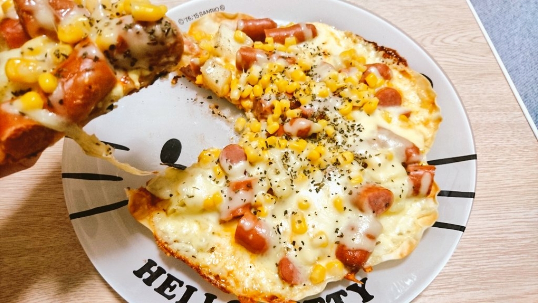 餃子の皮でクリスピーピザ②
ベーコンポテトピザ