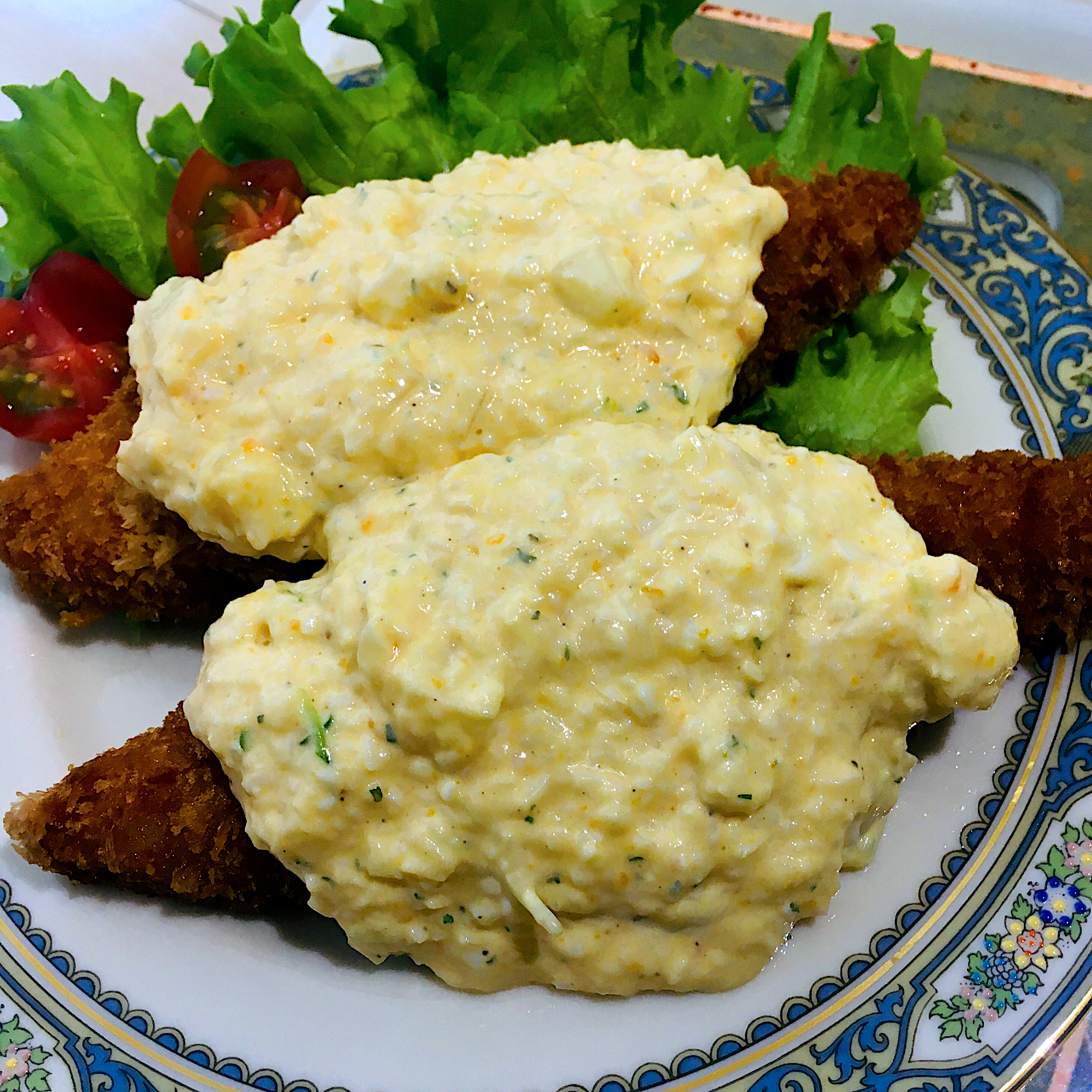 ぱんださんの料理 チキン南蛮 からの 煩悩崩壊白身魚のタルタルソース山盛り とら Snapdish スナップディッシュ Id 9i4kfa