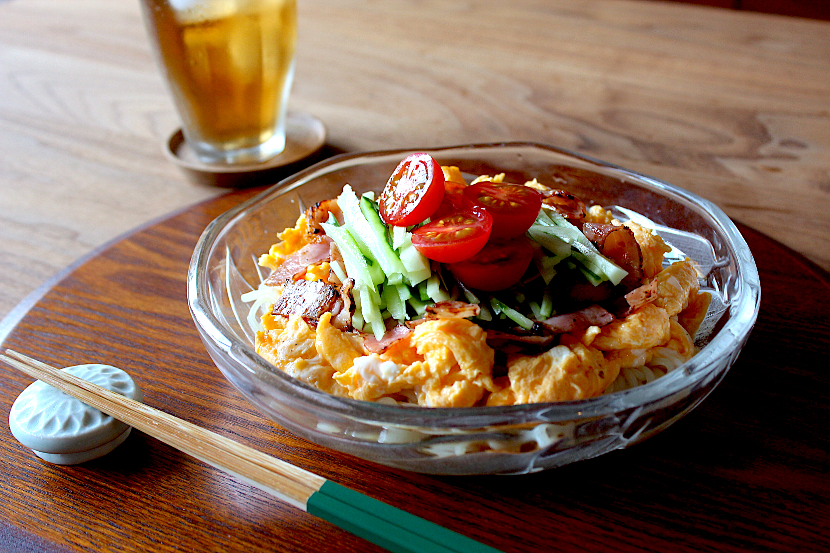 さくたえさんの料理 お昼ご飯は冷やし中華 卵は手抜きで錦糸卵ではなくスクランブルエッグ笑笑 よっすぃ Snapdish スナップディッシュ Id N9ar5a