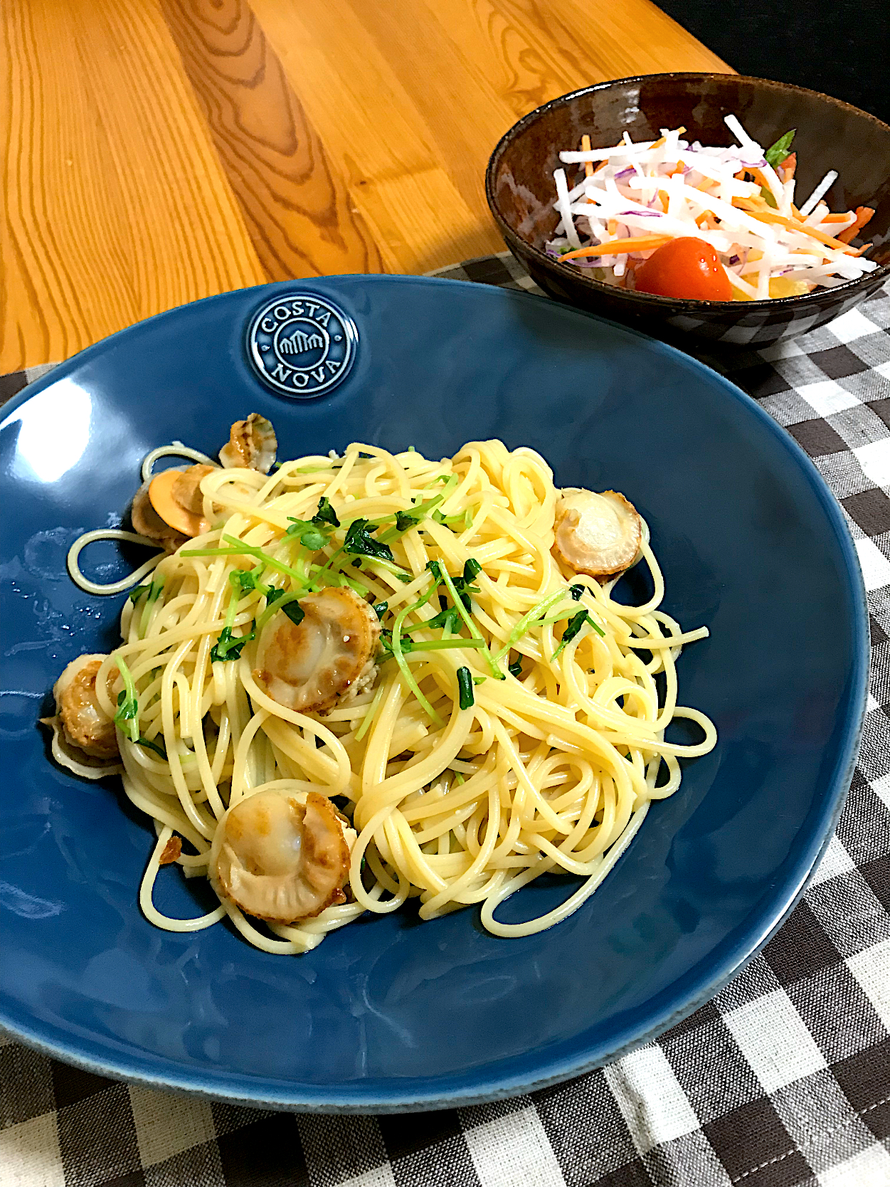 カイワレとホタテ の和風焼きパスタ Sayaさんの料理 ネギとホタテの和風焼きパスタ Saya Snapdish スナップディッシュ Id Jkduka