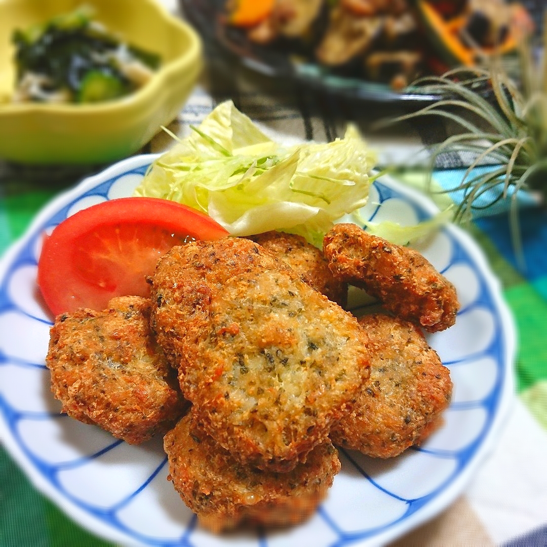 からあげビールさんの料理節約レシピ 冷めてもやわらか のり塩お豆腐チキンナゲット とまと Snapdish スナップディッシュ Id Nvtesa