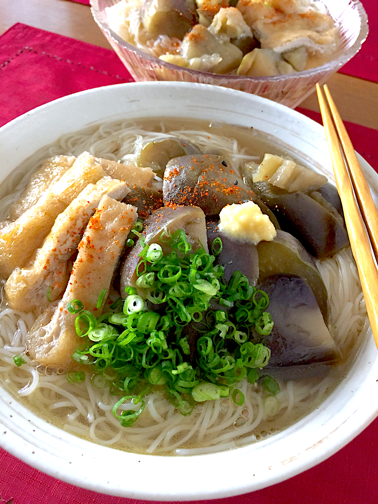 なすと油揚げのそうめん おかち Snapdish スナップディッシュ Id Ovhxha