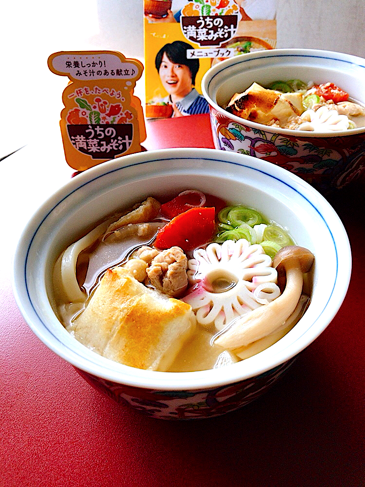 今日のランチは うちの満菜みそ汁 呉汁 から力うどんにリメイク とんちん Snapdish スナップディッシュ Id Uthyfa