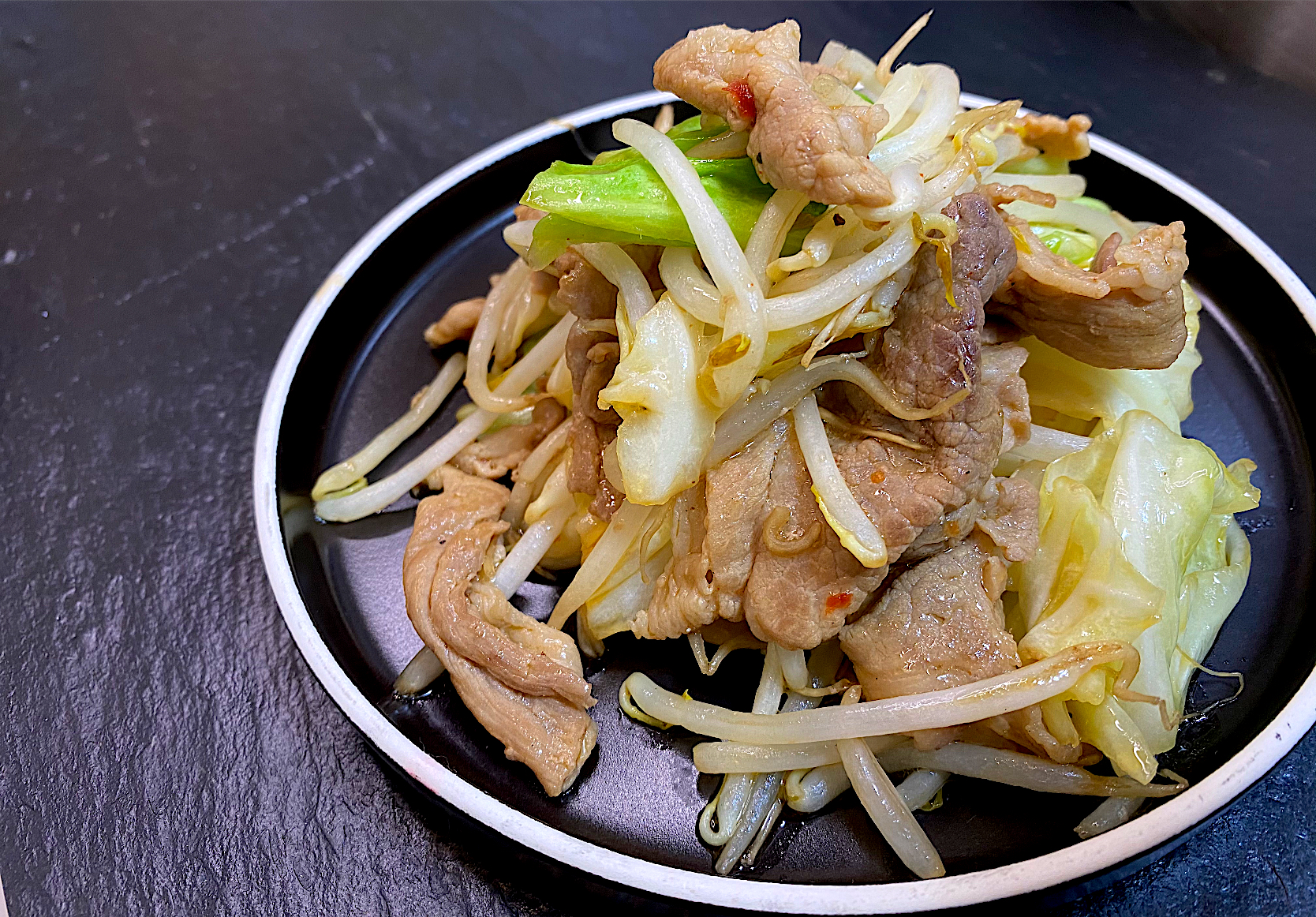 Pork and bean sprout