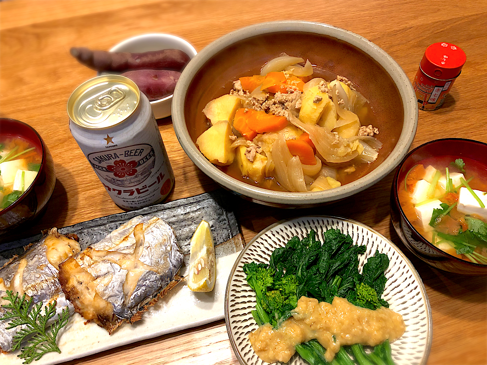 太刀魚塩焼き 肉じゃが 菜花の酢味噌和え トマト汁 じゅんさん Snapdish スナップディッシュ Id 9qdjba