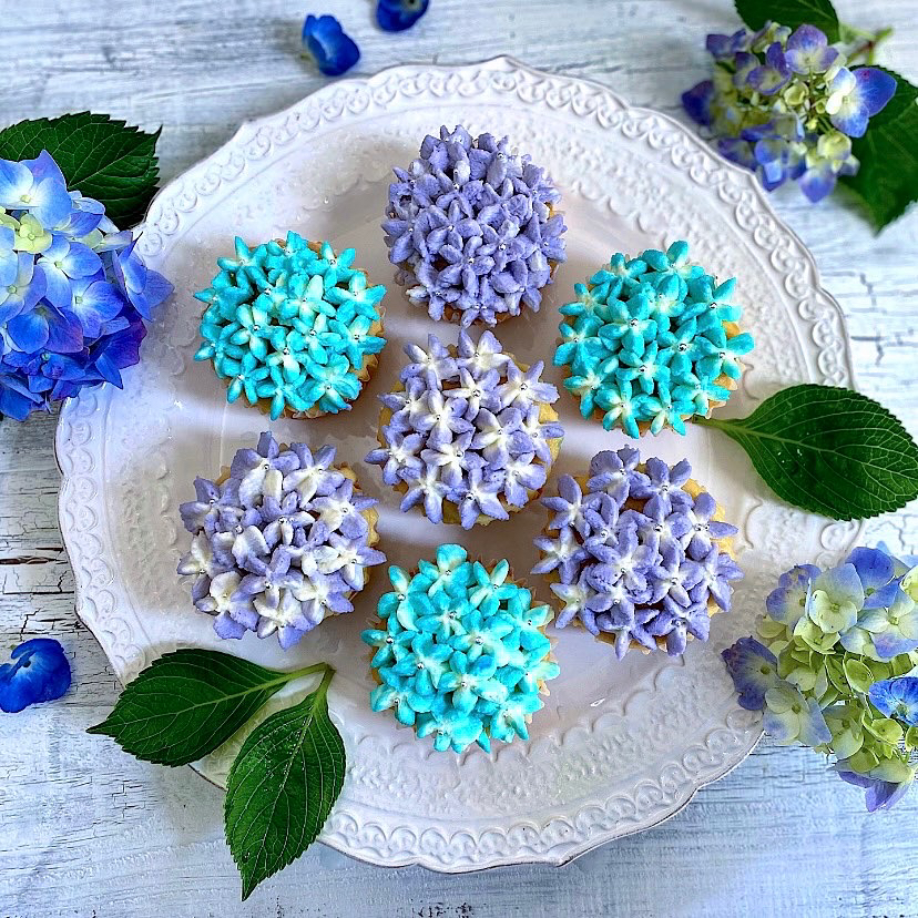 紫陽花カップケーキ