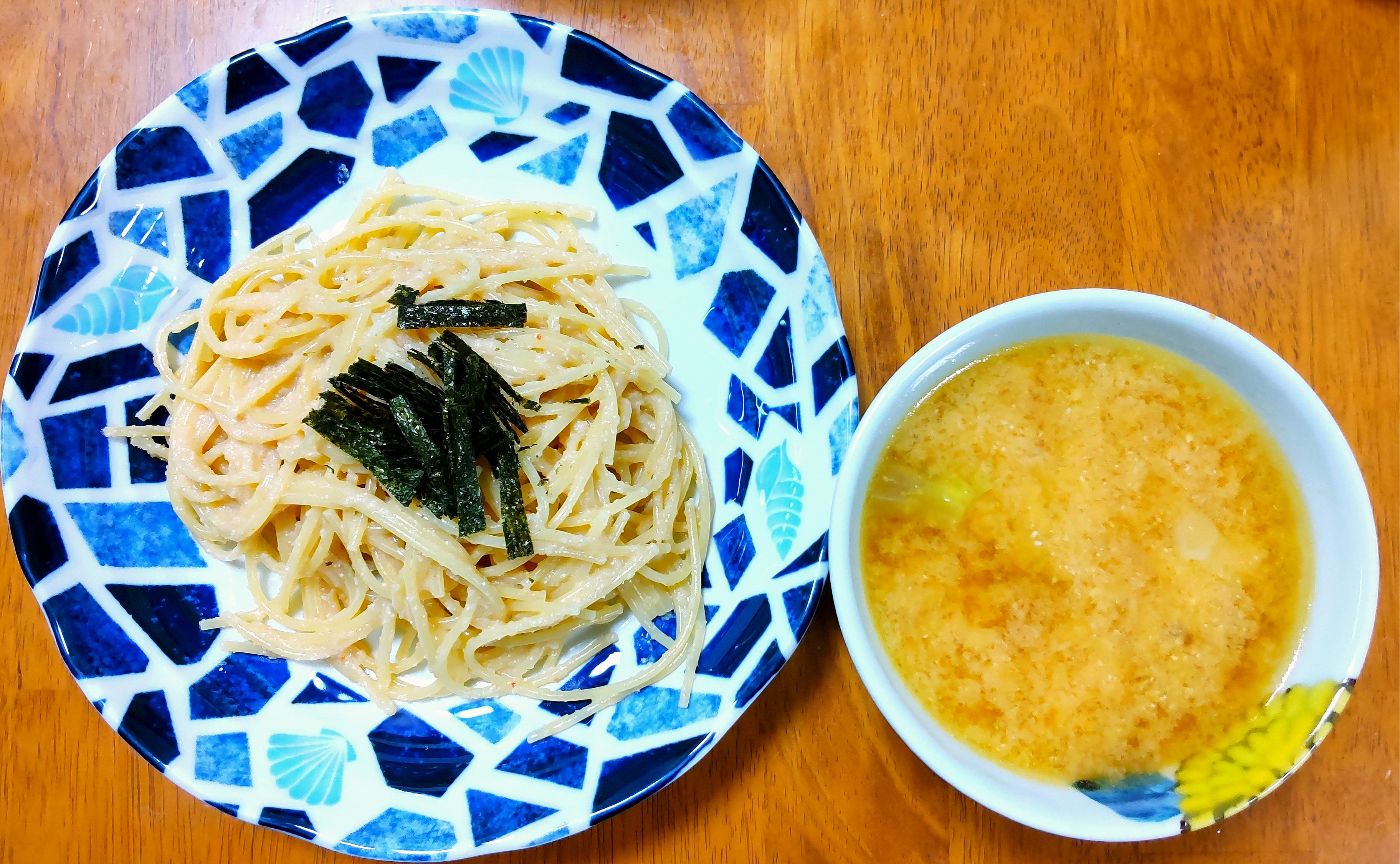 月 日 たらこパスタ キャベツともやしとにんじんのお味噌汁 いもこ Snapdish スナップディッシュ Id Tj50va