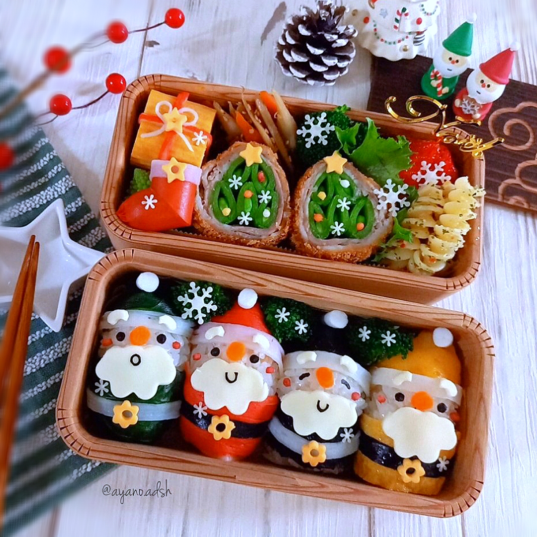 カラフルサンタおにぎりの クリスマス弁当 Ayano Adsh Snapdish スナップディッシュ Id Rg08ja