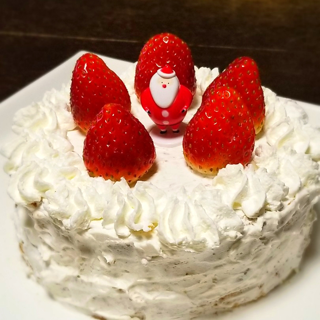 息子作👦初めてひとりで作ったクリスマスケーキ