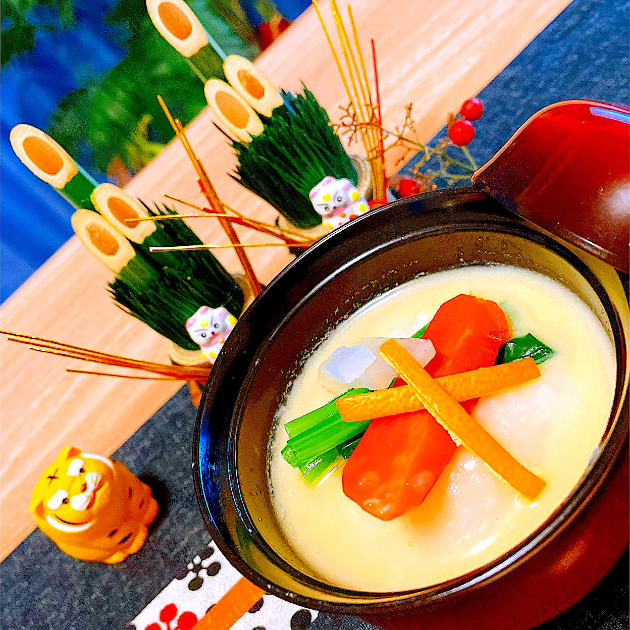 新年2日目は　白味噌仕立ての京風雑煮です。🎍🐯🎍