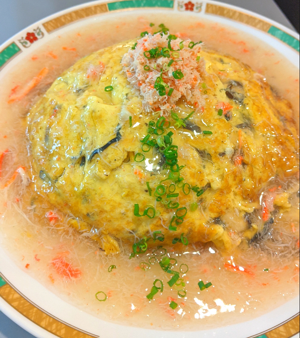 天津飯
〜桜海老の混ぜご飯とズワイ蟹の銀餡