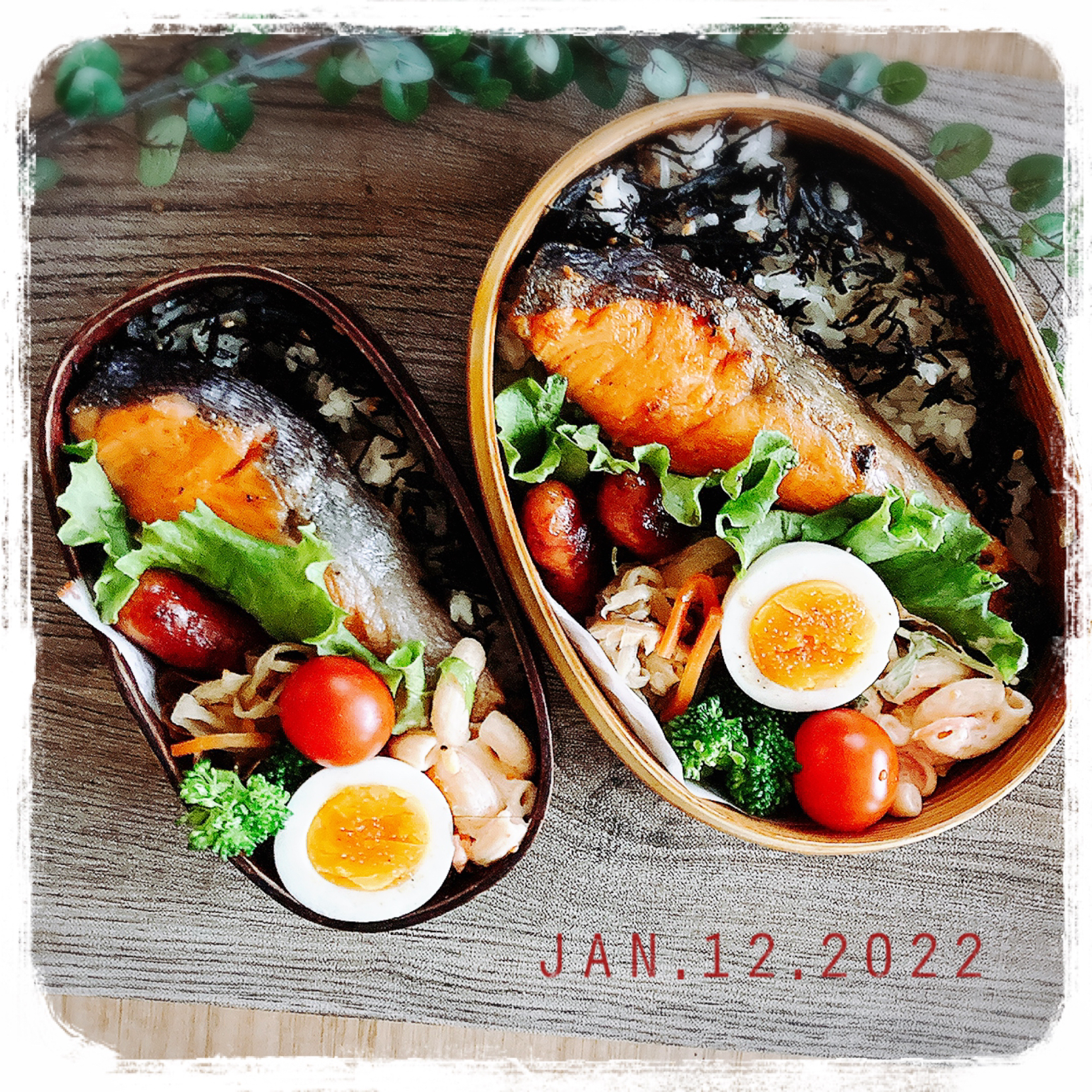 1/12 ☺︎☺︎ 焼き鮭弁当✩.*˚