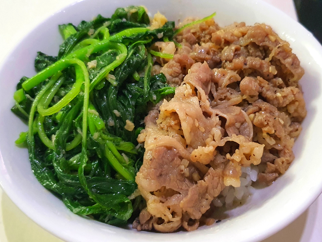 Wagyu beef Garlic Spinach Rice dinner 12 Jan 😋