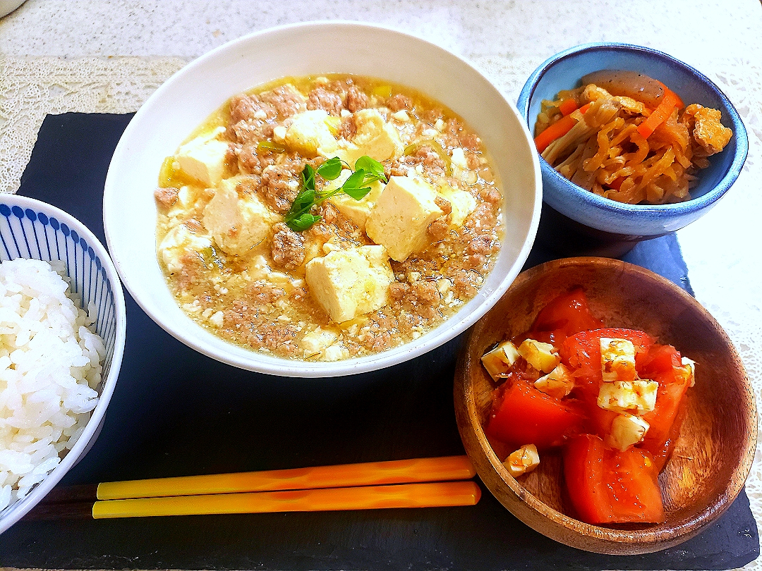 長女作～♥️麻婆豆腐のお夕食🍴