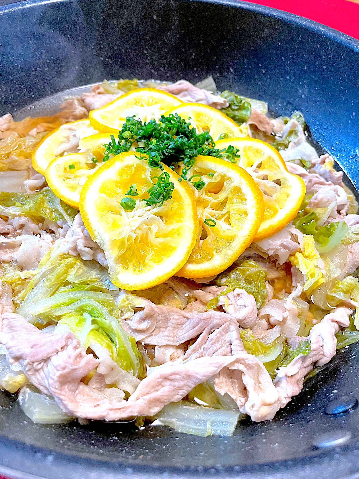 白菜と豚肉のかぼす鍋🍀*゜