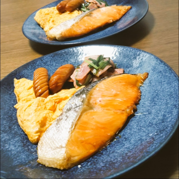 焼き鮭と付け合わせ なつふく Snapdish スナップディッシュ Id 8ovx4a