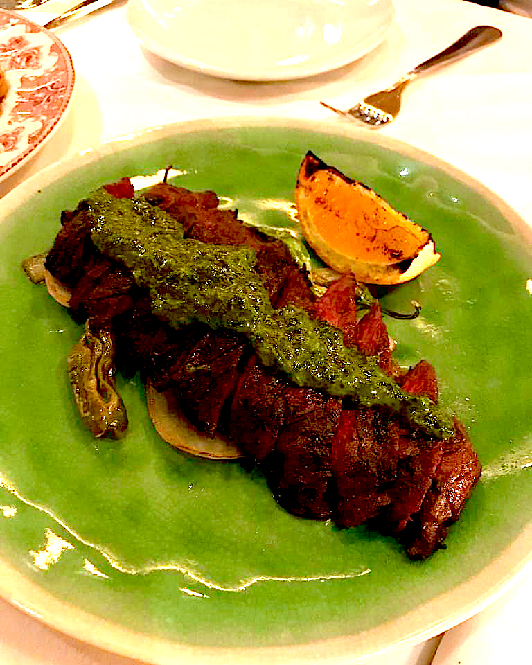 Wood Grilled NY Strip Steak w/ Chimichurri Sauce