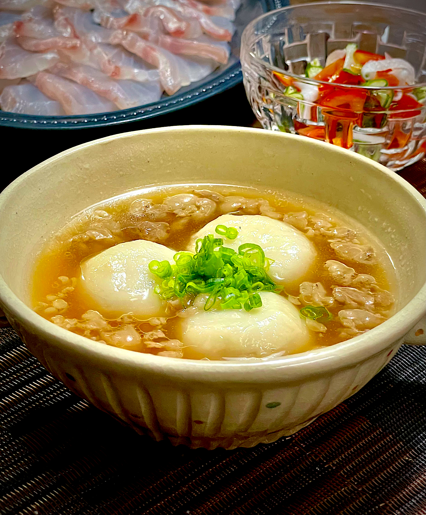 水餃子✨クエの中華スープ仕立✨✨✨新しいクエ料理だよ❣️😉