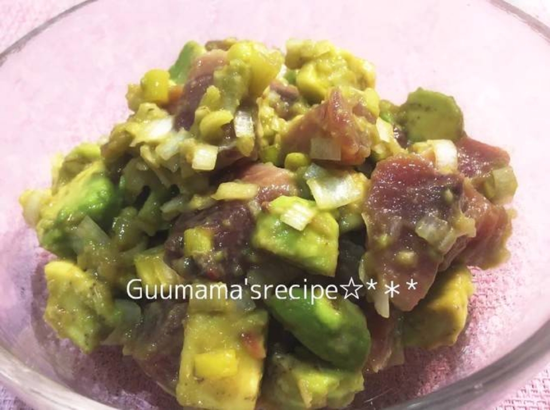 おつまみにもご飯にも 初ガツオとアボカドのネギ合え Guuママ Snapdish スナップディッシュ Id H0wpya