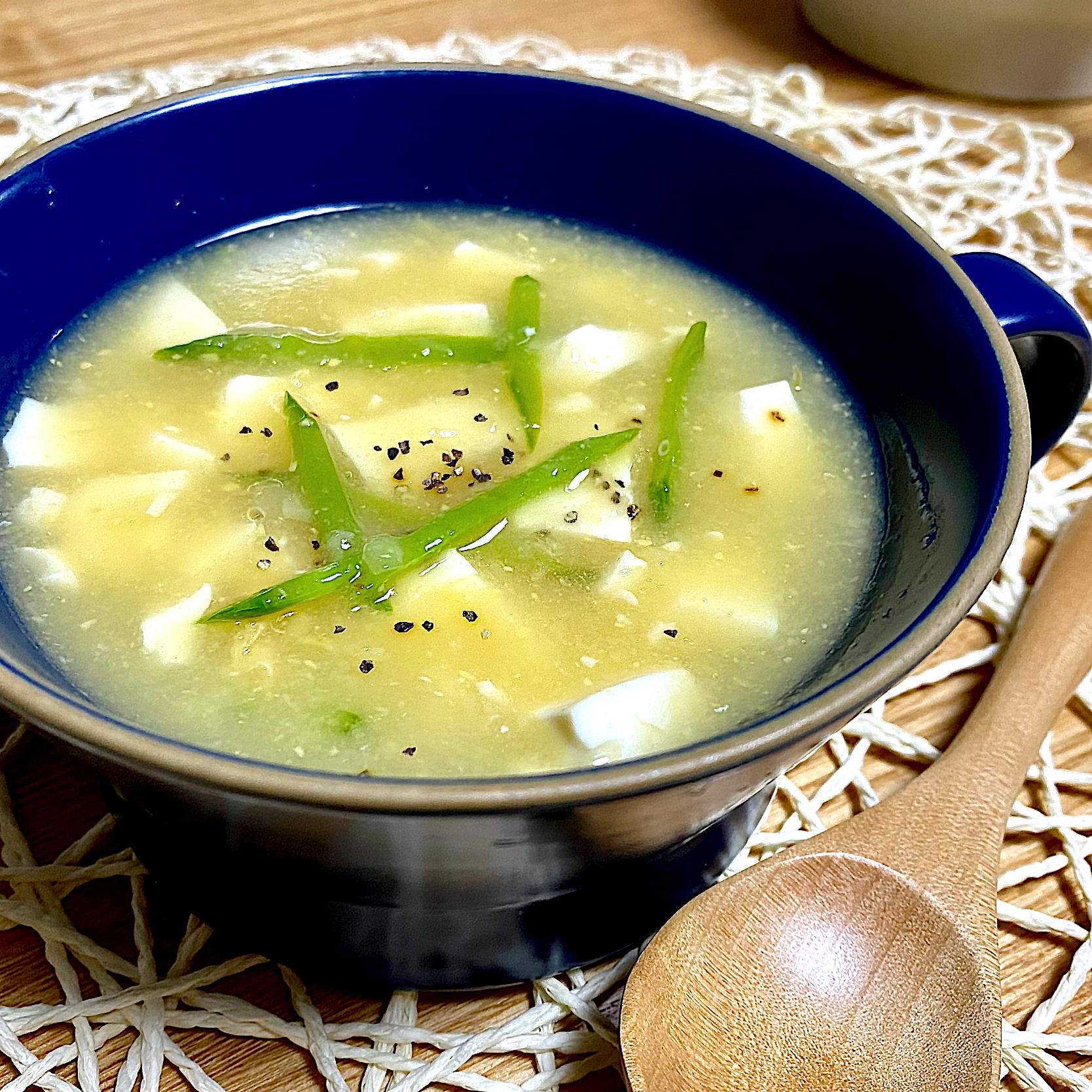 クリームコーン缶と豆腐で作る超簡単スープ