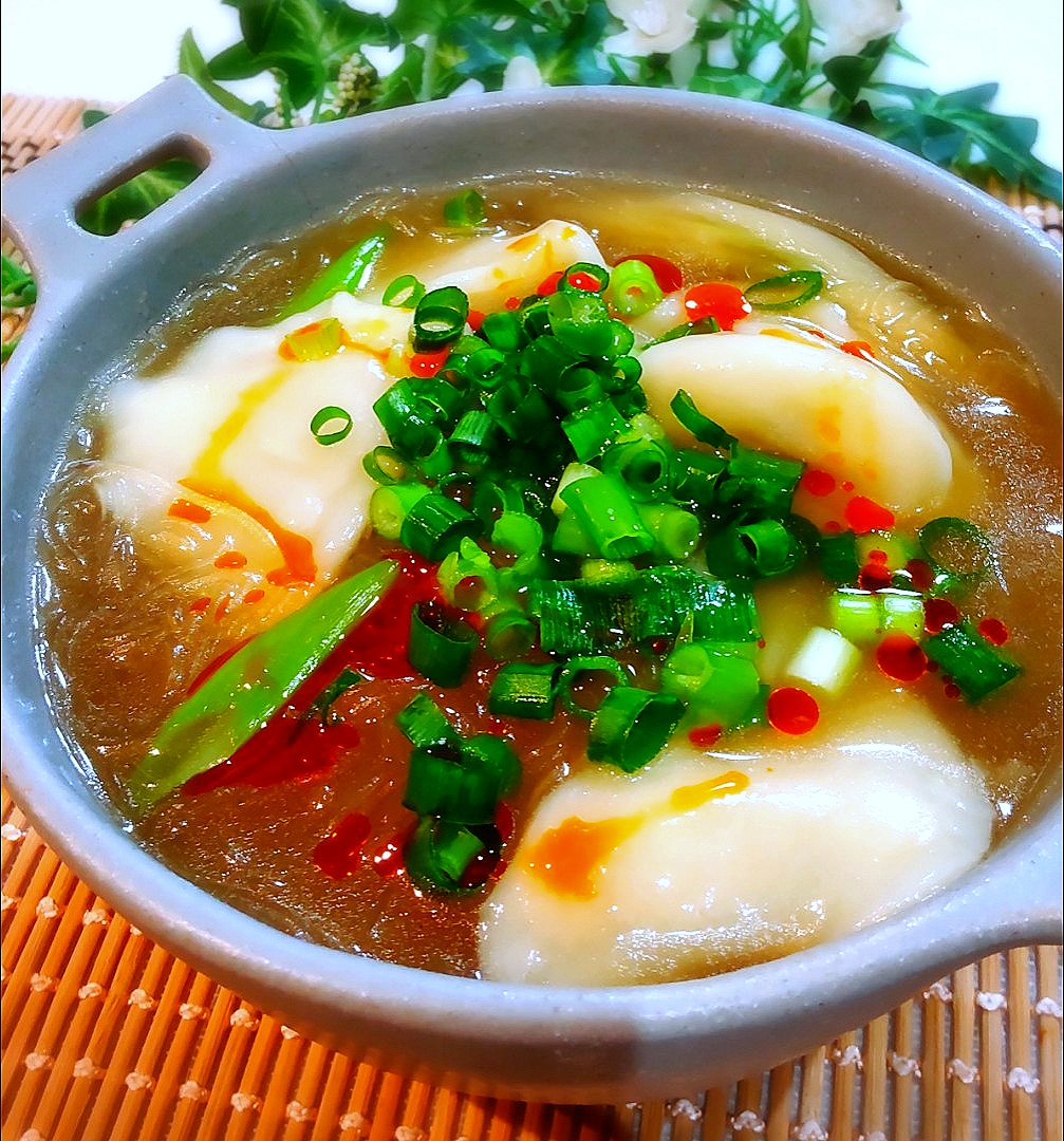 水餃子と春雨の中華スープ