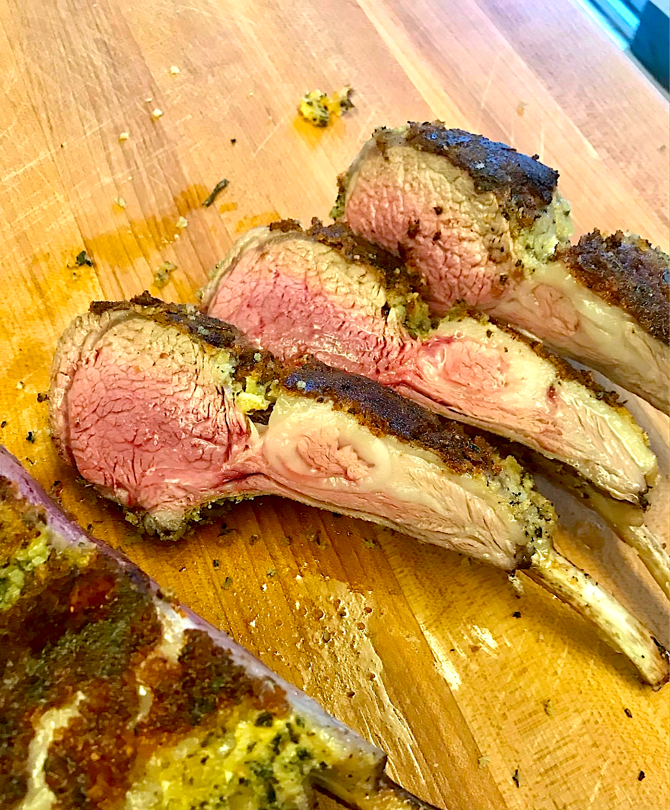 Roasted Rack of Lamb with Honey and Mustard