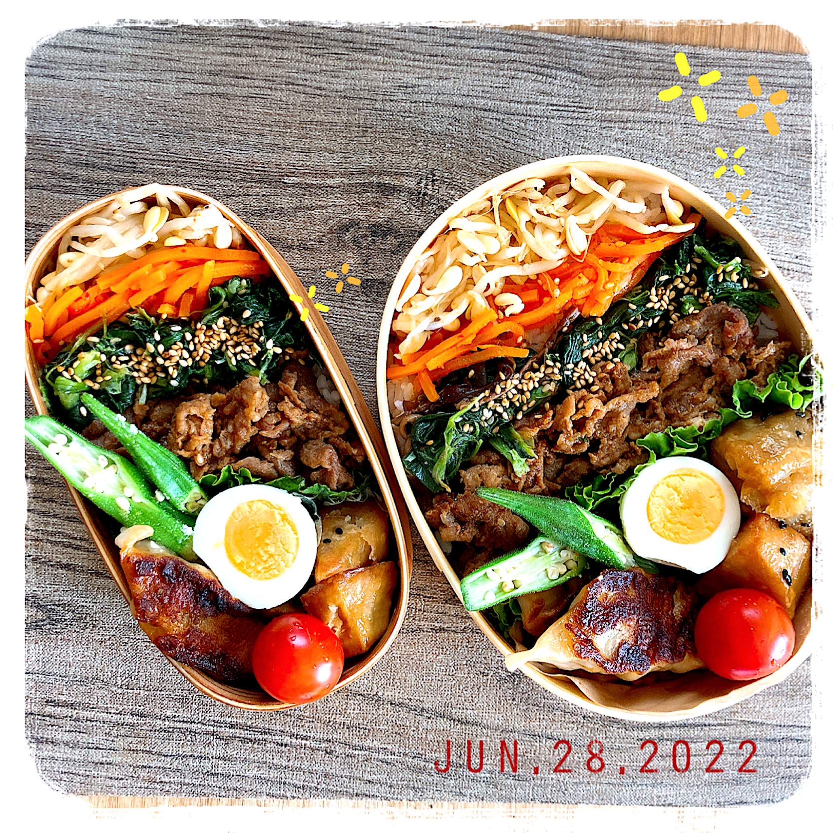 6/28 ☺︎☺︎ 豚肉deビビンバ丼弁当✩.*˚
