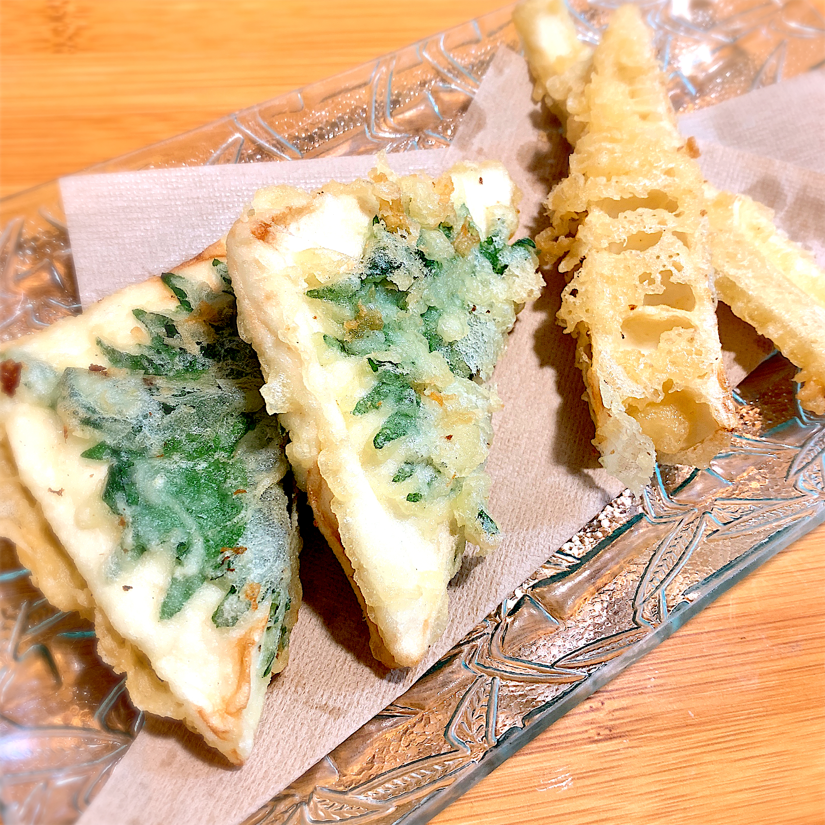 大葉チーズはんぺんの天ぷら＆淡竹の天ぷら