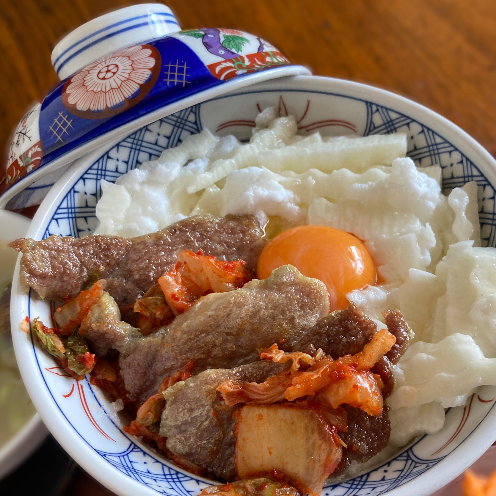 オーロラさんの料理 Kさんの料理 豚キムチと山芋丼