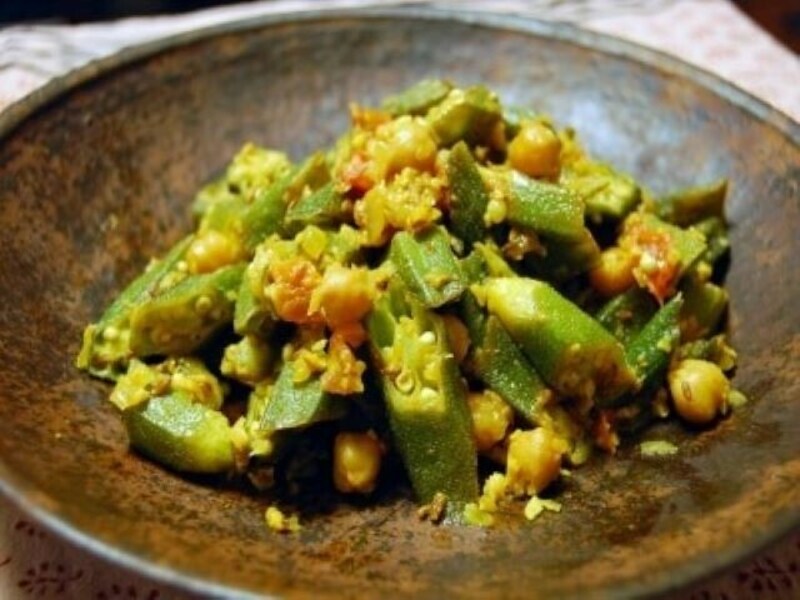 オクラとひよこ豆のサブジ（炒め煮）レシピ……インドのおかず！ #AllAbout